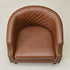 Louis Faux Leather Tufted Club Chair - Brown Accent Chair | Decorative Accent Chairs | Kinwell Furniture | Modern Club Chairs | Barrel Club Chair | Nailhead Trim Chair | Contemporary Faux Leather Chair | Elegant Brown Chair